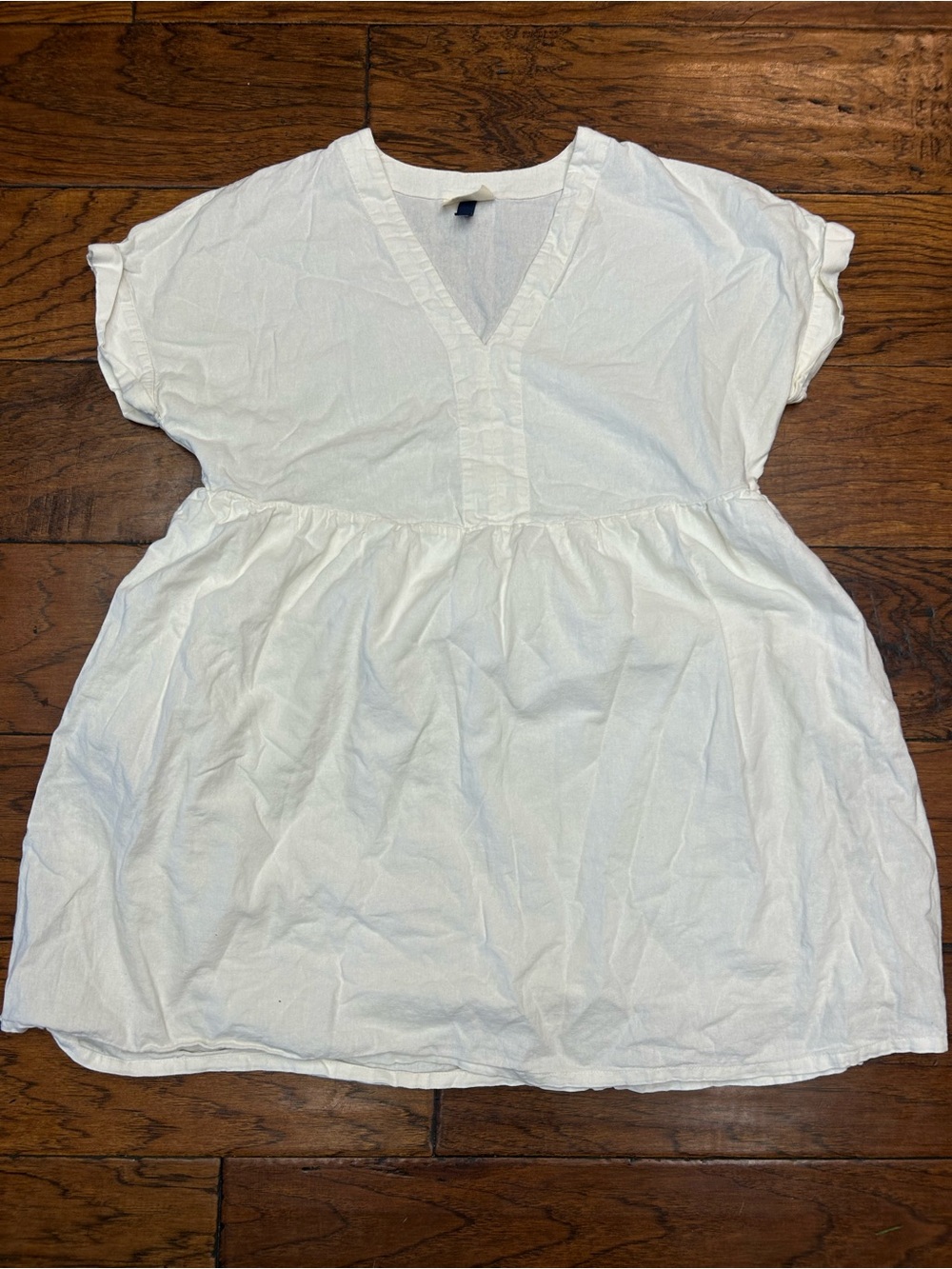 Universal Thread White Linen V-Neck Babydoll dress - Picture 3 of 7